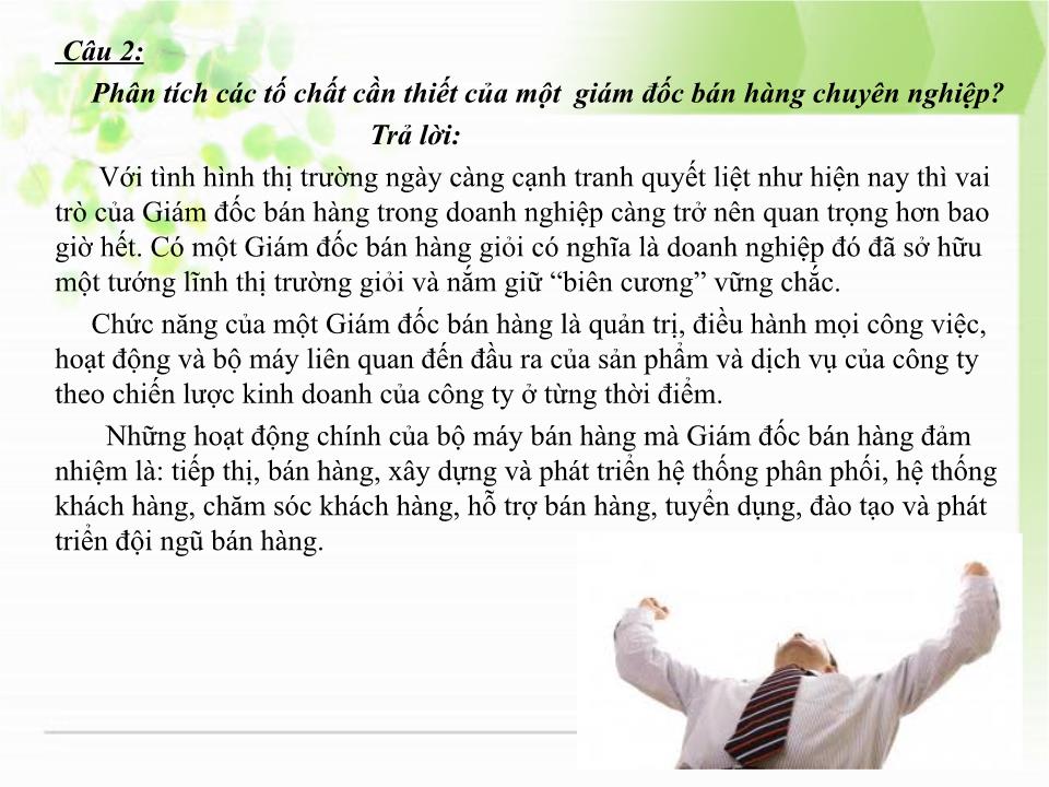 Bài thảo luận Kỹ năng và quản trị bán hàng trang 8