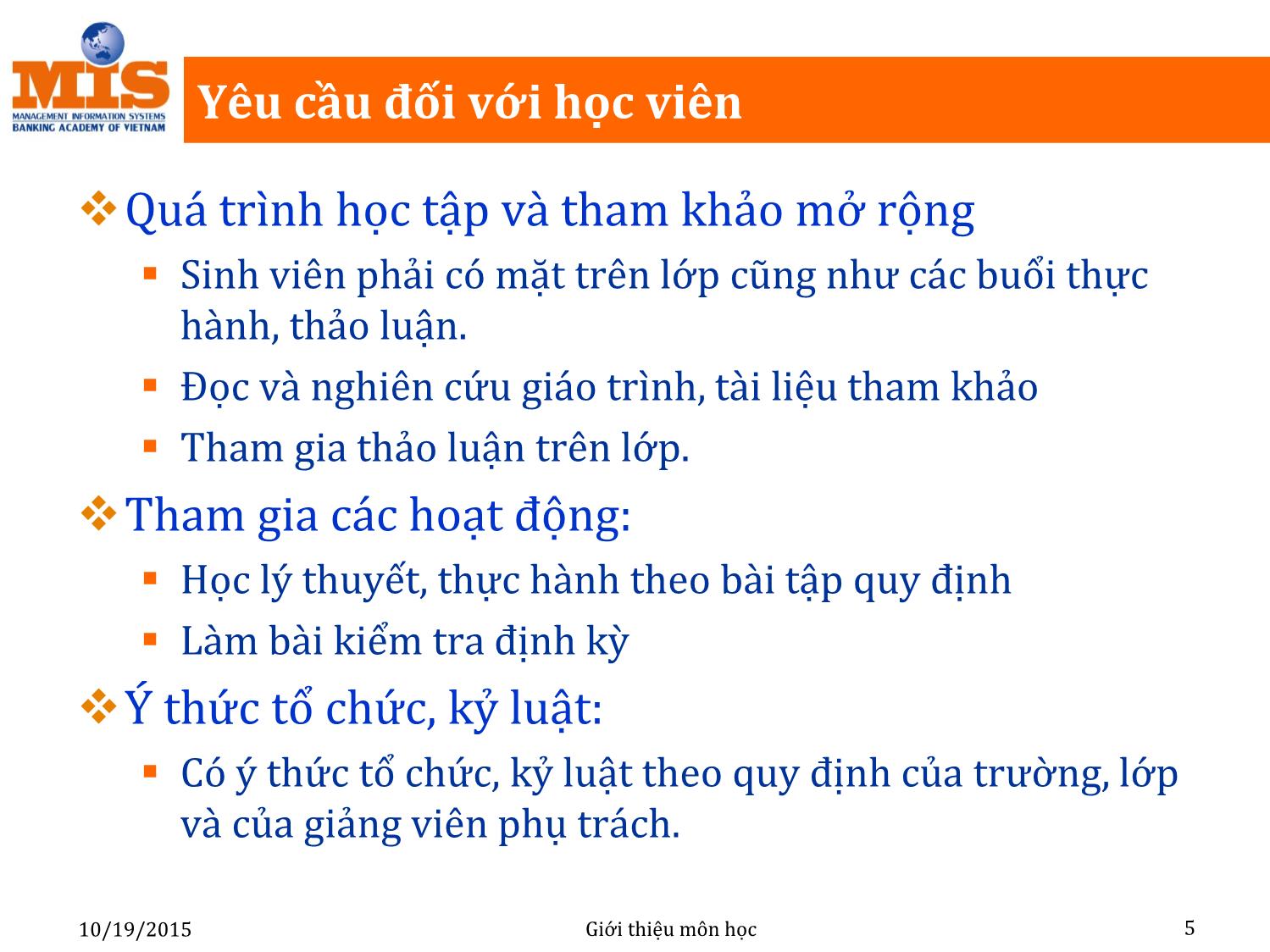 Bài giảng Tin học đại cương - Chương mở đầu: Giới thiệu môn học - Ngô Thùy Linh trang 5