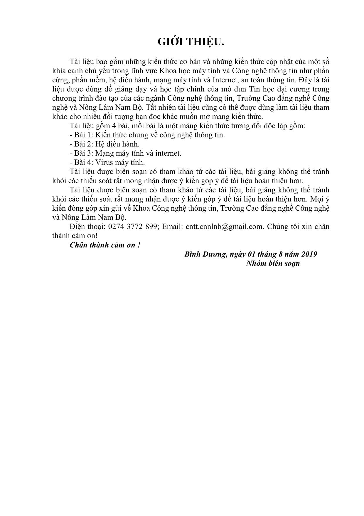 Bài giảng Tin học đại cương (Bản đẹp) trang 3