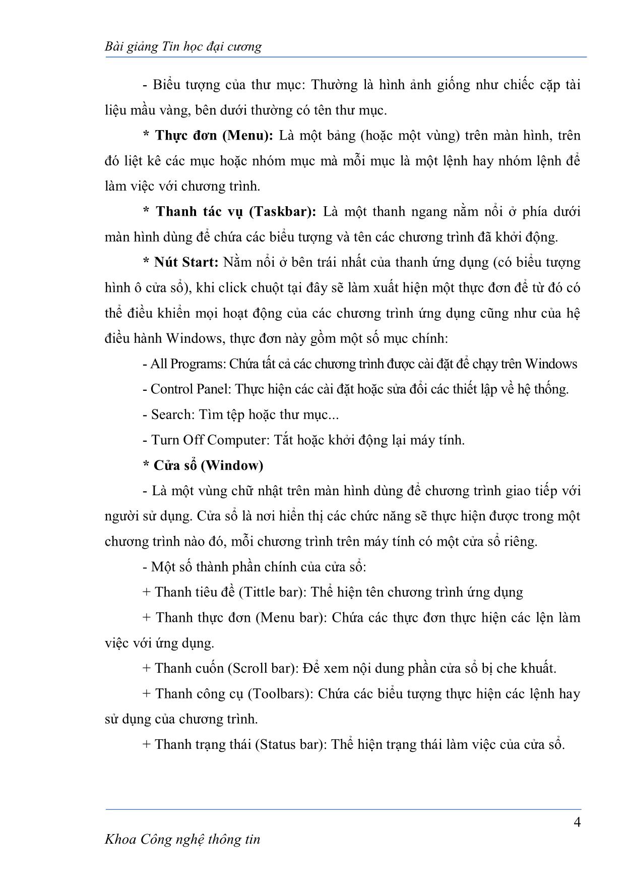 Bài giảng Tin học đại cương - Nguyễn Tuấn Linh trang 4