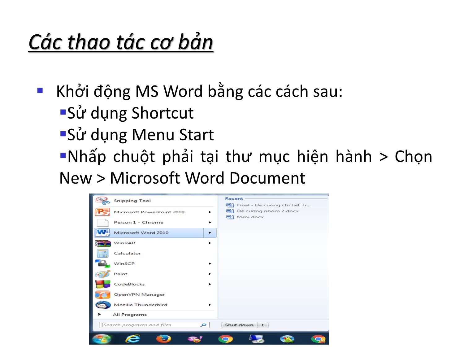 Bài giảng Tin học nhóm ngành Nông-Lâm-Ngư & Môi trường - Chương 2: Hệ soạn thảo văn bản (MS Word 2010) trang 5