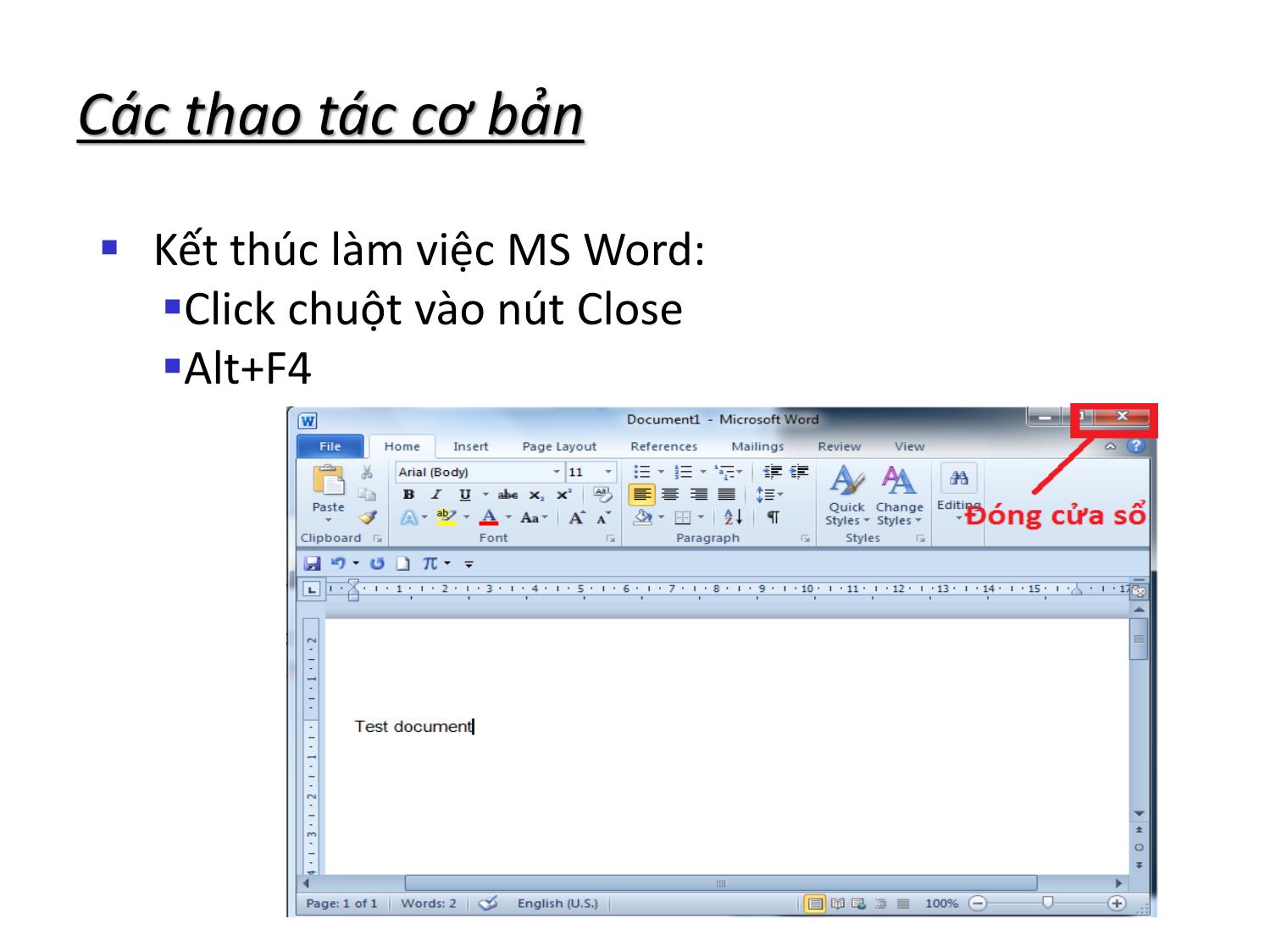 Bài giảng Tin học nhóm ngành Nông-Lâm-Ngư & Môi trường - Chương 2: Hệ soạn thảo văn bản (MS Word 2010) trang 6