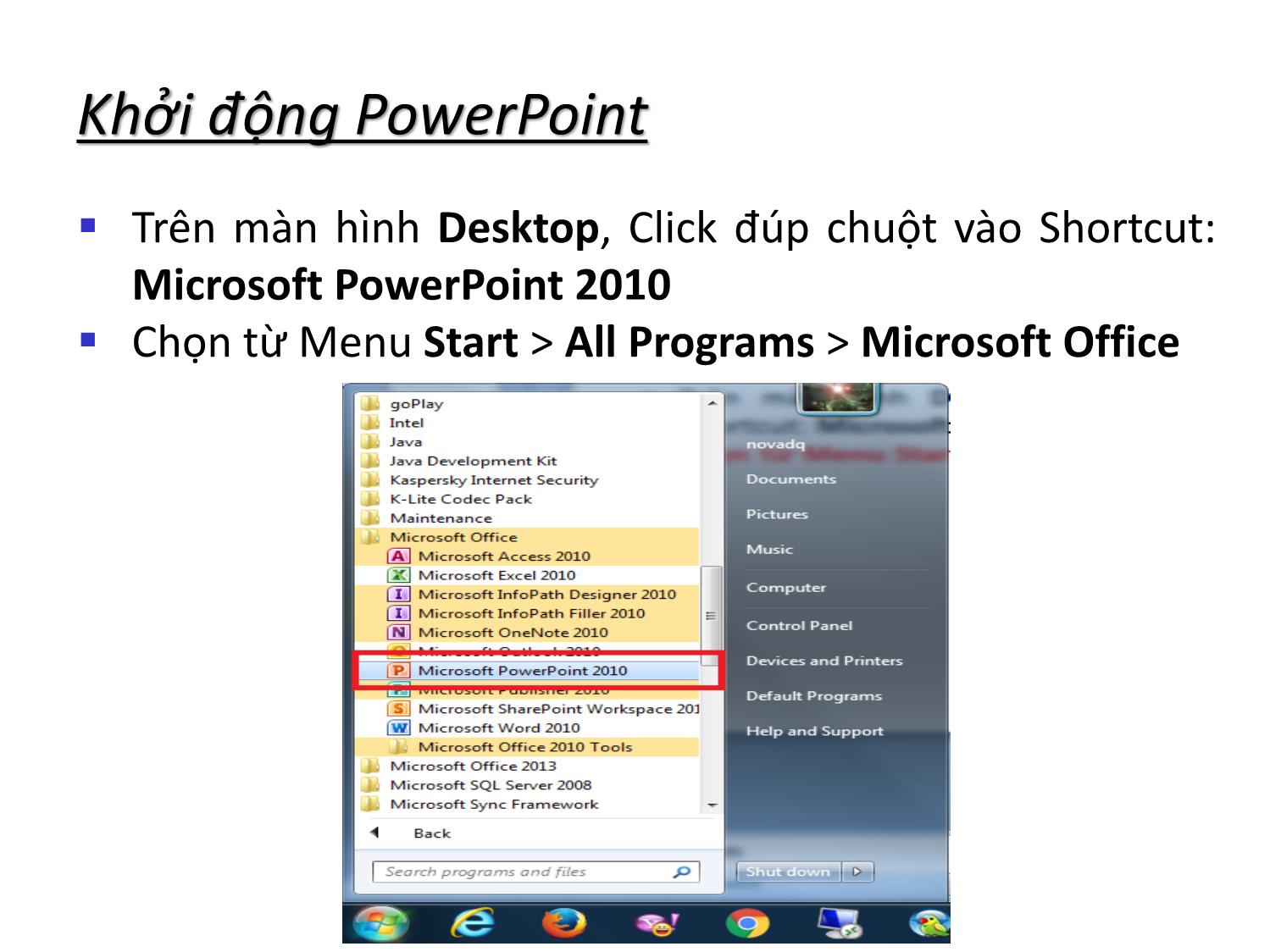 Bài giảng Tin học nhóm ngành Nông-Lâm-Ngư & Môi trường - Chương 3: Thiết kế bài trình chiếu (MS PowerPoint 2010) trang 6