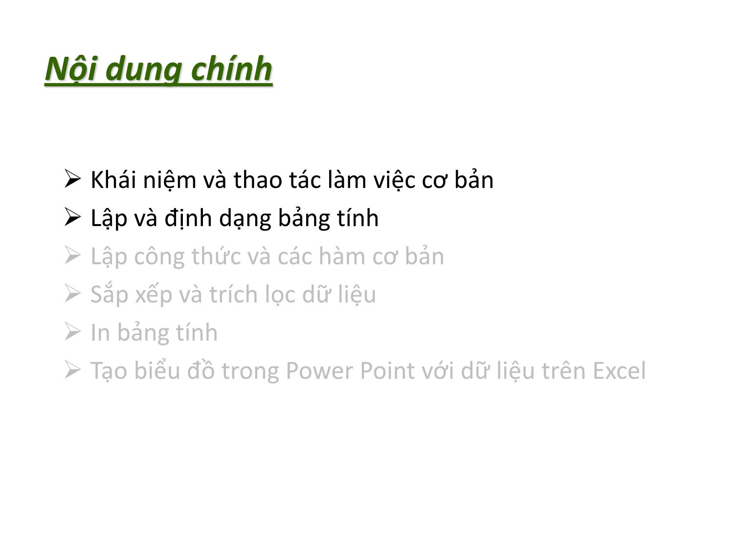 Bài giảng Tin học nhóm ngành Nông-Lâm-Ngư & Môi trường - Chương 4: Khai thác bảng tính điện tử (MS Excel 2010) trang 10