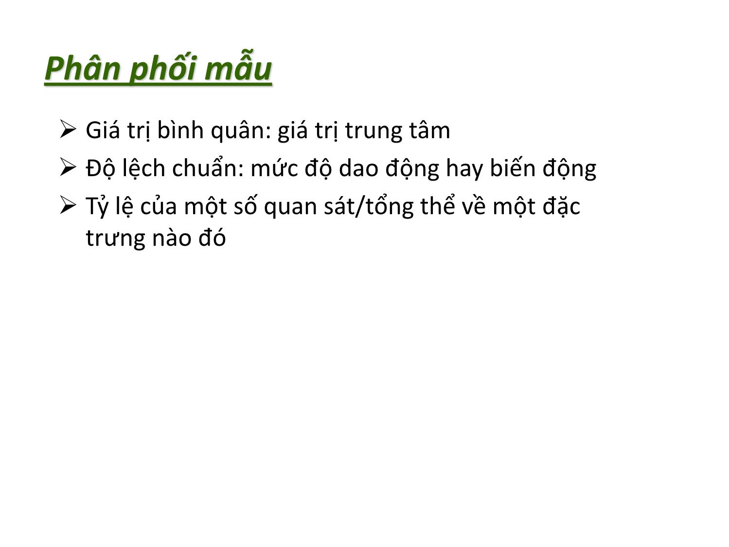 Bài giảng Tin học nhóm ngành Nông-Lâm-Ngư & Môi trường - Chương 5: Xử lý phân tích số liệu thống kê Bằng MS Excel 2010 trang 7