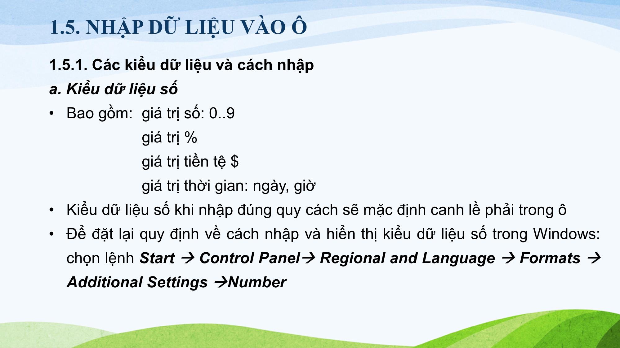 Bài giảng Tin học (Phần 2) - Chương 1: Làm quen với Microsoft Excel 2010 trang 10