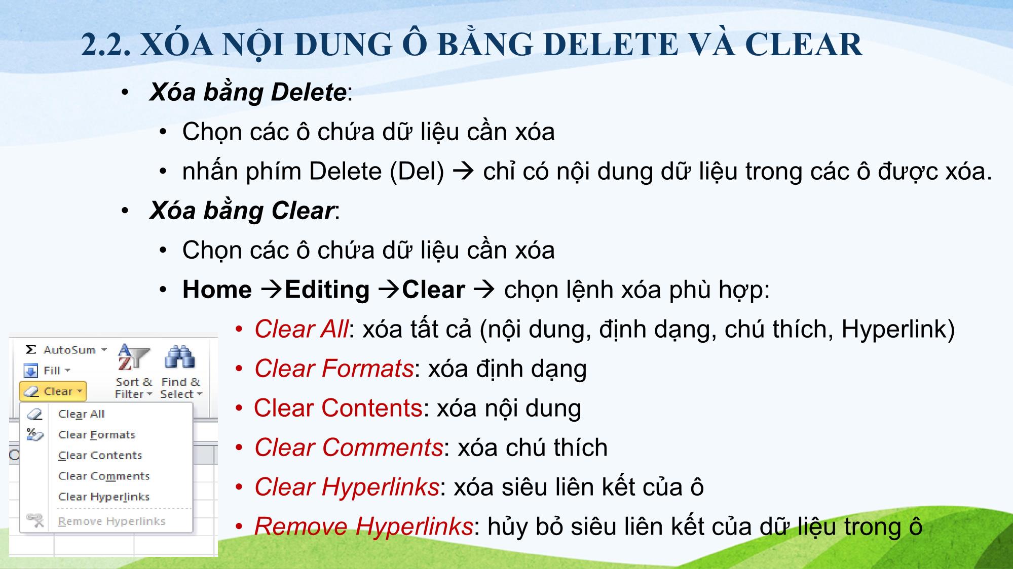 Bài giảng Tin học (Phần 2) - Chương 2: Một số thao tác cơ bản trang 5