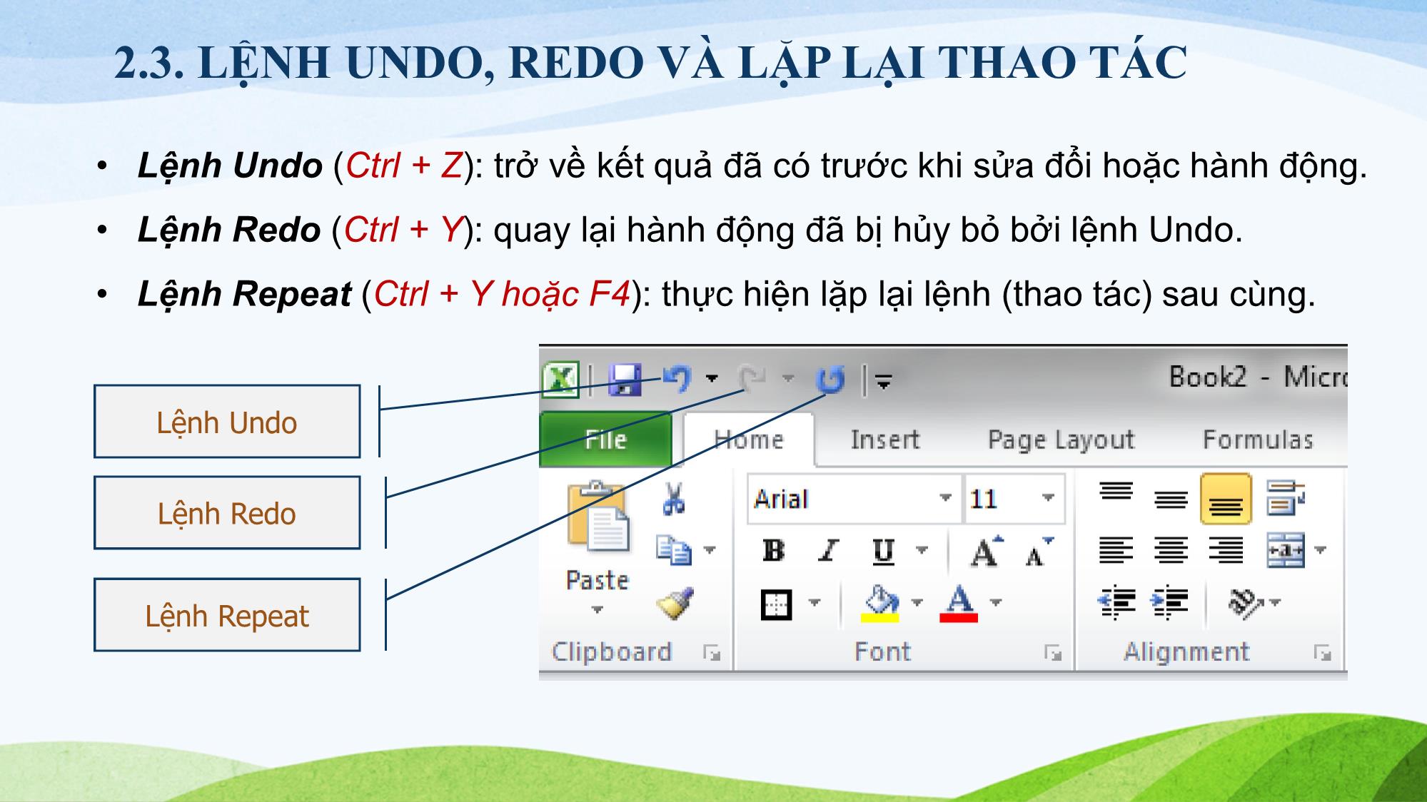 Bài giảng Tin học (Phần 2) - Chương 2: Một số thao tác cơ bản trang 6