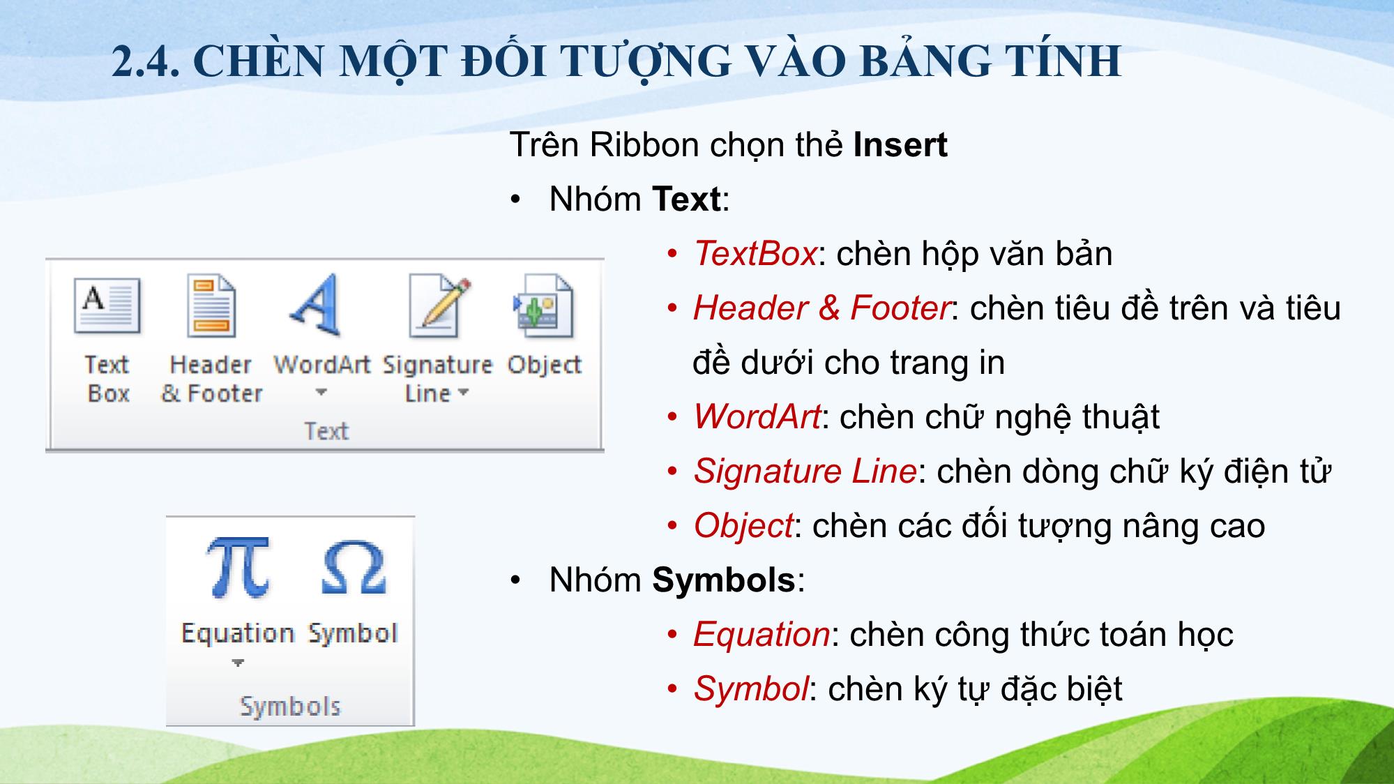 Bài giảng Tin học (Phần 2) - Chương 2: Một số thao tác cơ bản trang 8