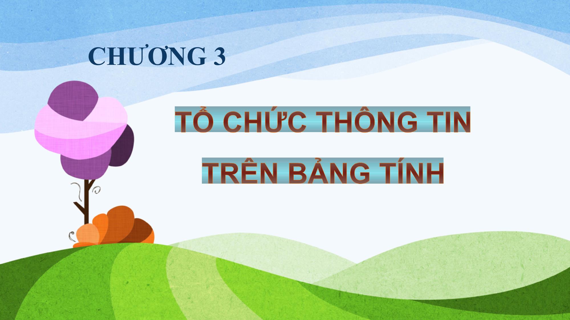 Bài giảng Tin học (Phần 2) - Chương 3: Tổ chức thông tin trên bảng tính trang 1