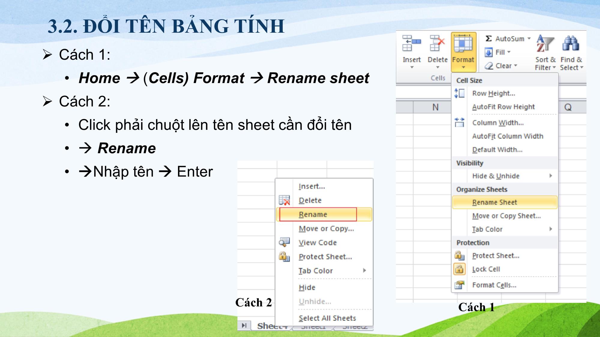 Bài giảng Tin học (Phần 2) - Chương 3: Tổ chức thông tin trên bảng tính trang 4