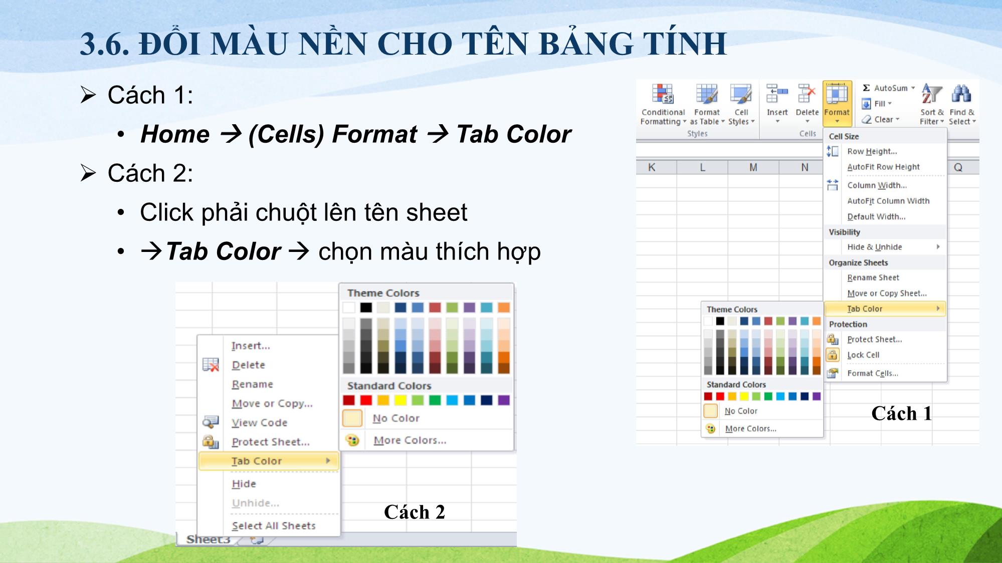 Bài giảng Tin học (Phần 2) - Chương 3: Tổ chức thông tin trên bảng tính trang 8