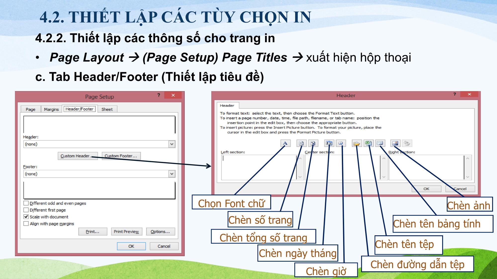 Bài giảng Tin học (Phần 2) - Chương 4: Các tùy chọn hữu ích trang 10