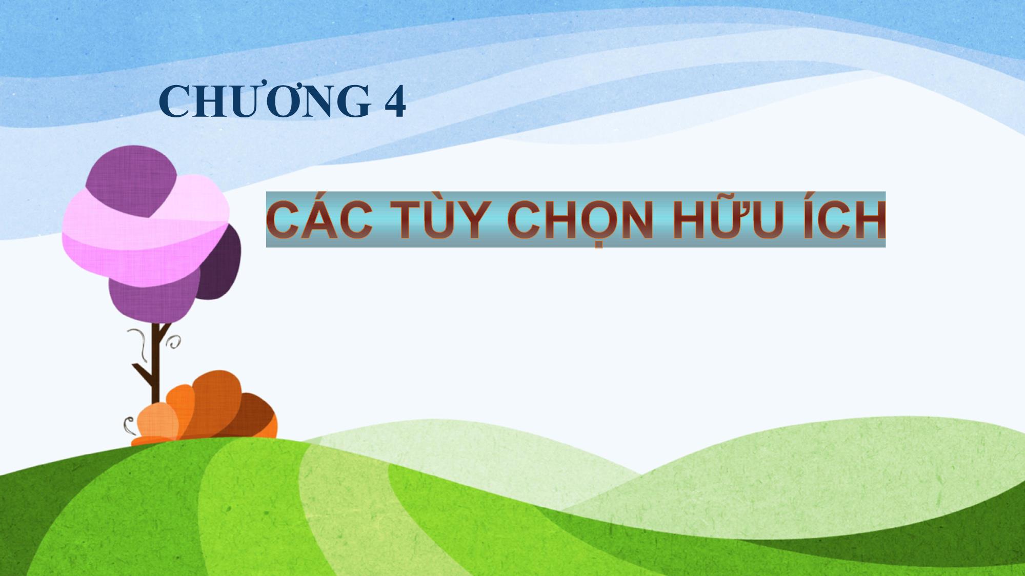 Bài giảng Tin học (Phần 2) - Chương 4: Các tùy chọn hữu ích trang 1