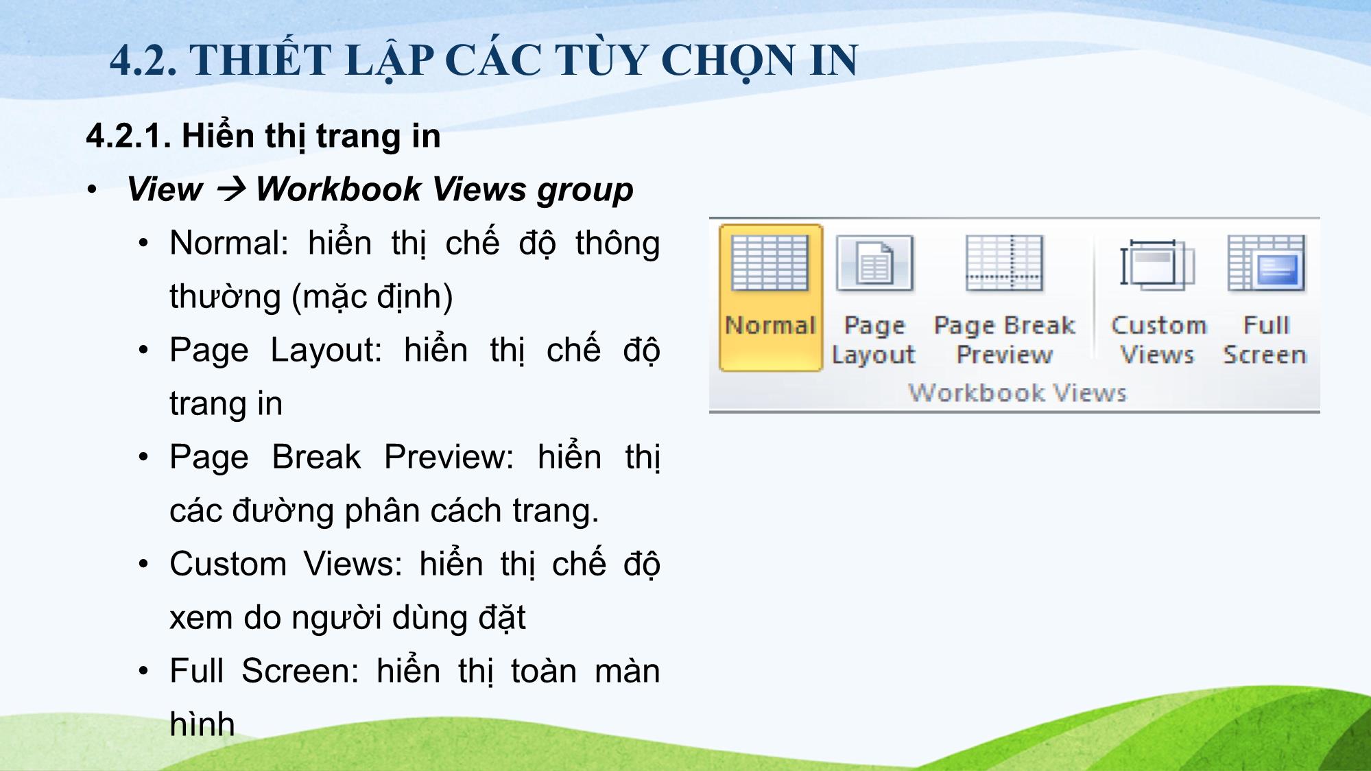 Bài giảng Tin học (Phần 2) - Chương 4: Các tùy chọn hữu ích trang 6