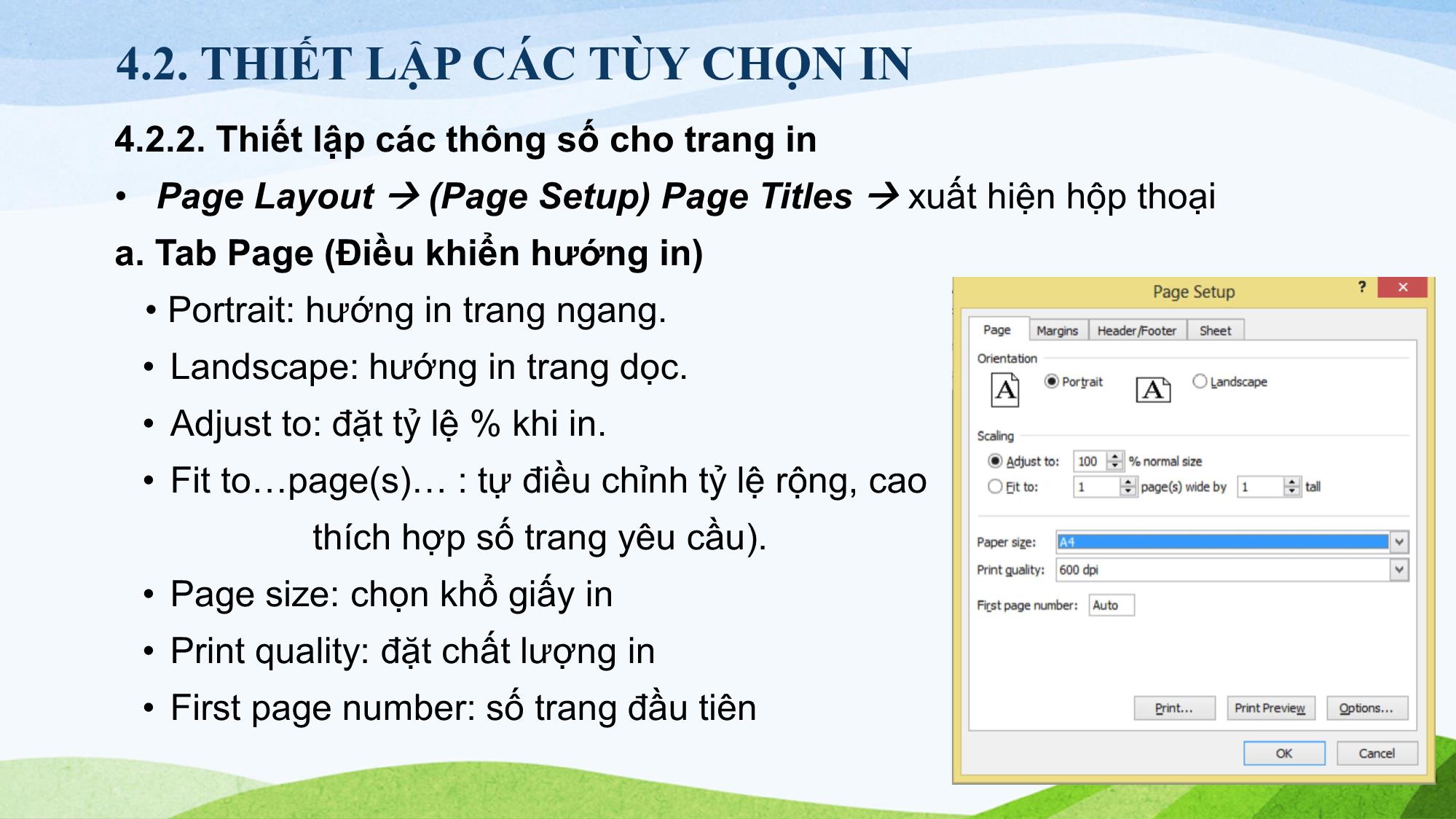 Bài giảng Tin học (Phần 2) - Chương 4: Các tùy chọn hữu ích trang 8