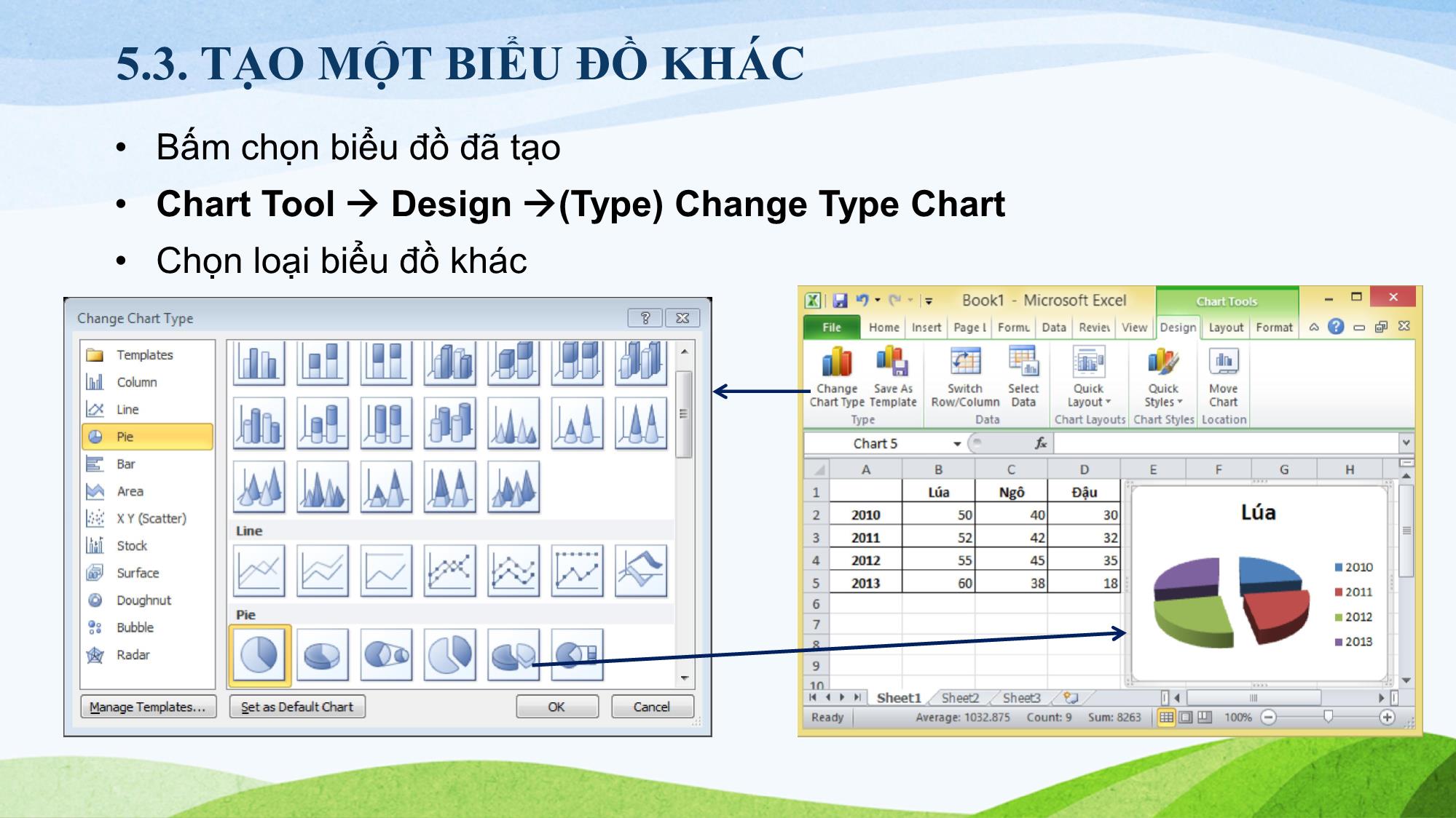 Bài giảng Tin học (Phần 2) - Chương 5: Tạo các biểu đồ trong bảng tính trang 7