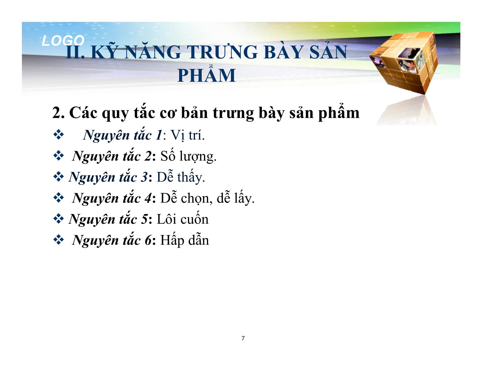 Bài giảng Đào tạo kỹ năng bán hàng - Chương 10: Chương trình đào tạo chuyên sâu về kỹ năng bán hàng trang 7