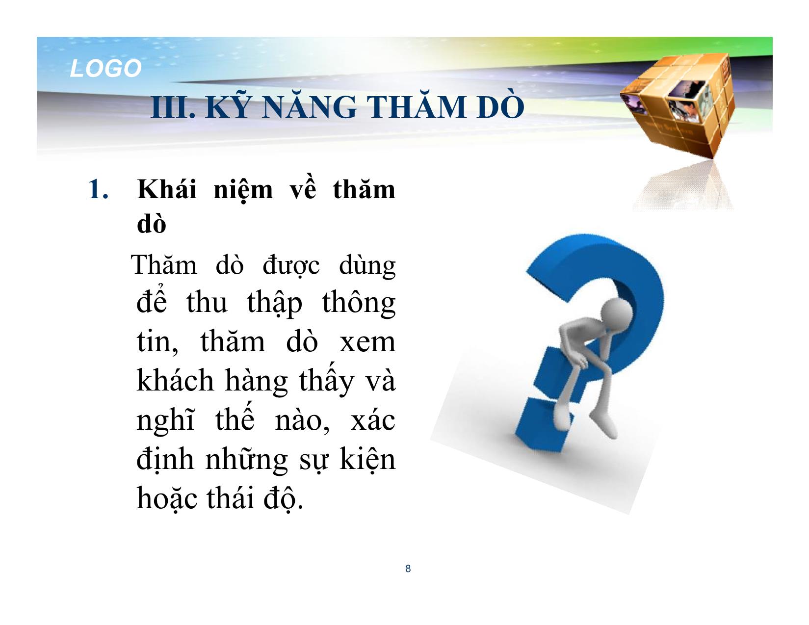 Bài giảng Đào tạo kỹ năng bán hàng - Chương 10: Chương trình đào tạo chuyên sâu về kỹ năng bán hàng trang 8