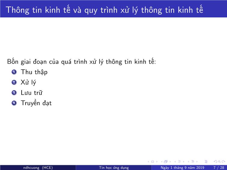 Bài giảng Tin học ứng dụng - Chương 1: Một số khái niệm cơ bản - Nguyễn Đình Hoa Cương trang 7