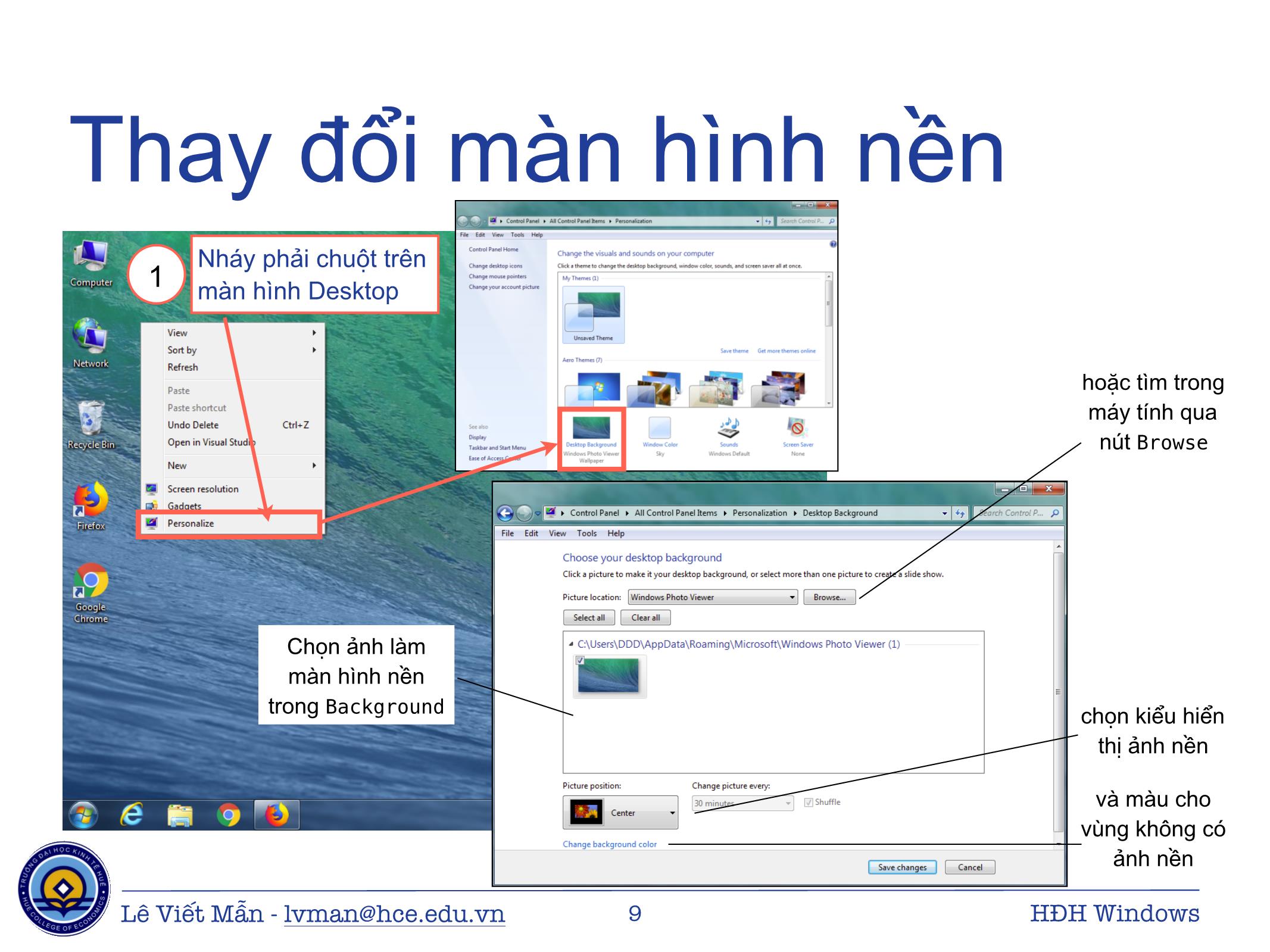 Bài giảng Tin học ứng dụng - Chương: Hệ điều hành Windows - Lê Viết Mẫn trang 9