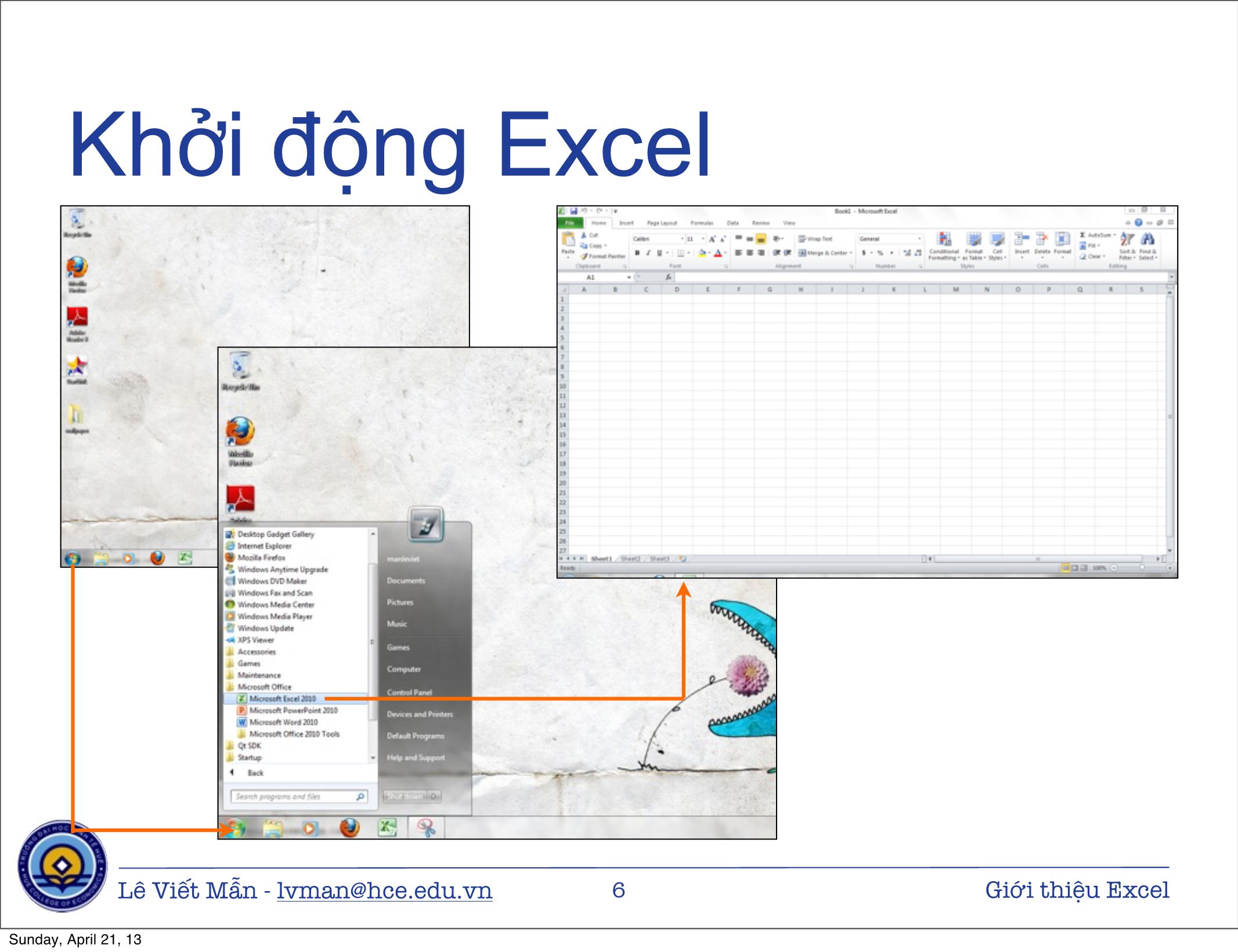 Bài giảng Tin học ứng dụng nâng cao - Chương: Giới thiệu bảng tính điện tử Excel - Lê Viết Mẫn (Mới) trang 6