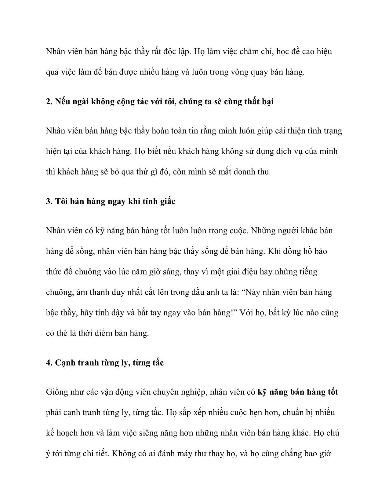 Tài liệu Làm thế nào để bán cho khách hàng hiện tại? - Phương châm của nhân viên bán hàng giỏi trang 7