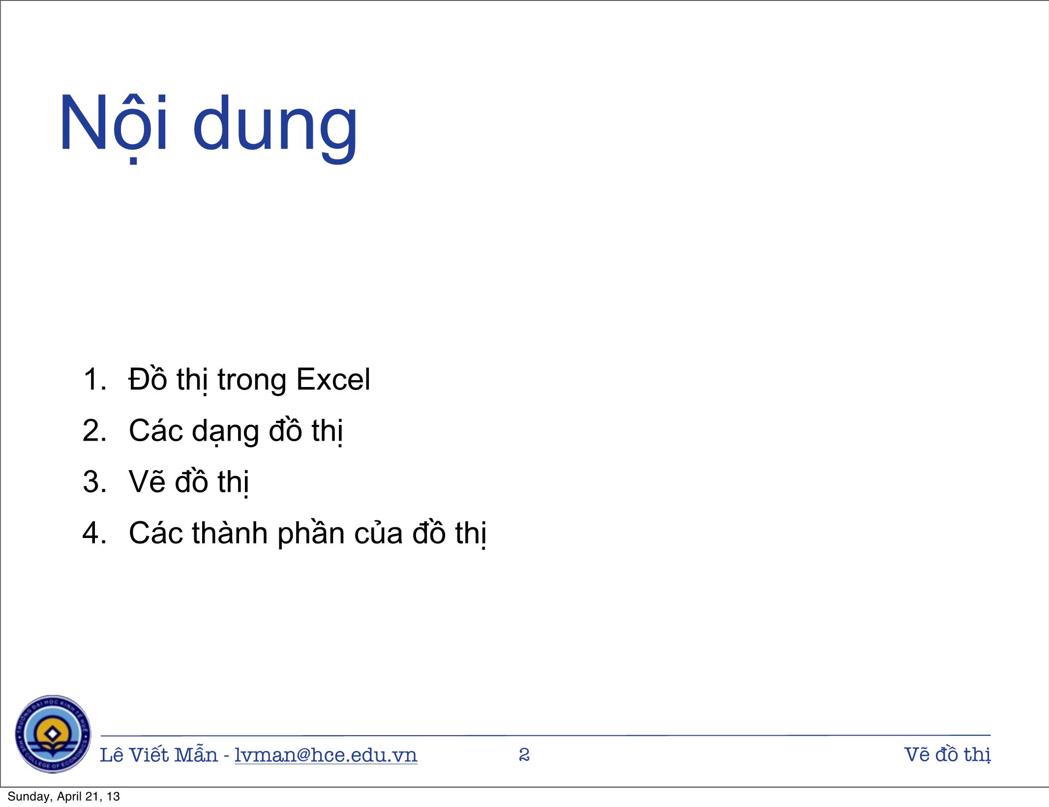 Bài giảng Tin học ứng dụng nâng cao - Chương: Vẽ đồ thị - Lê Viết Mẫn trang 2