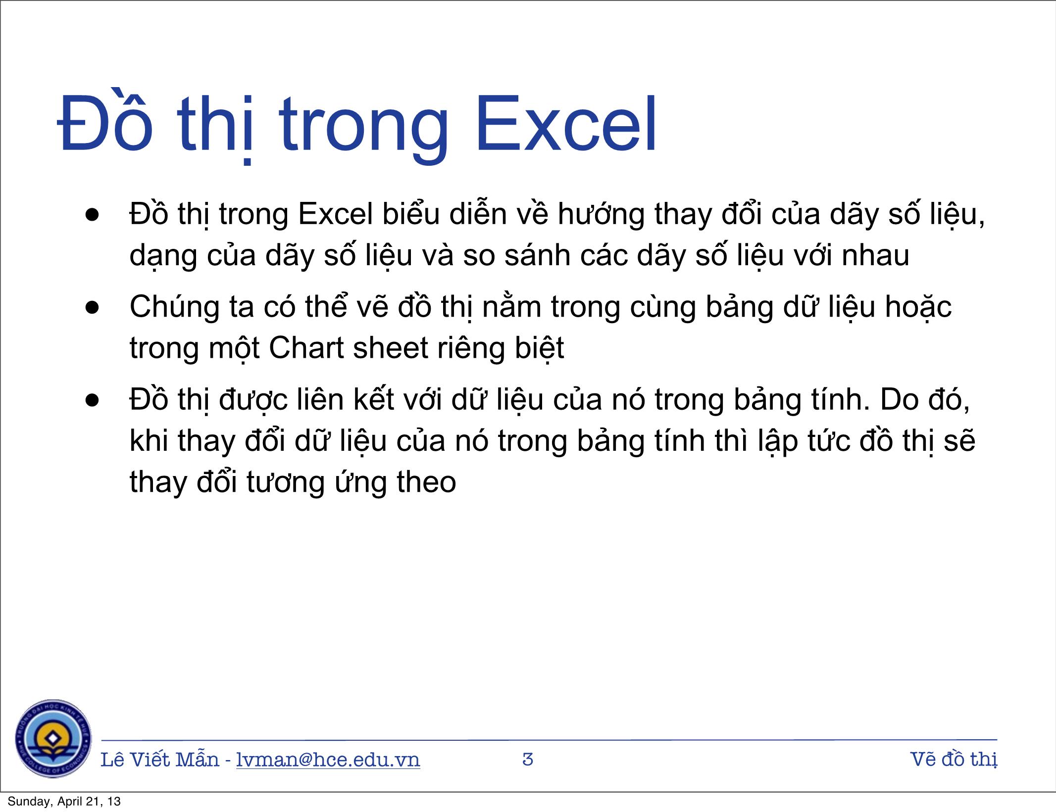 Bài giảng Tin học ứng dụng nâng cao - Chương: Vẽ đồ thị - Lê Viết Mẫn trang 3