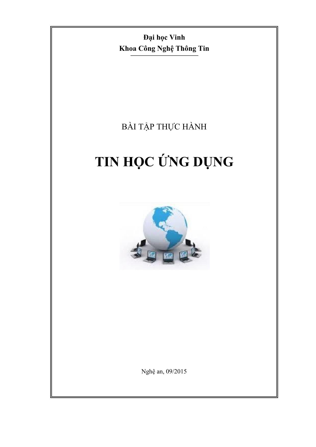 Bài tập thực hành môn Tin học ứng dụng trang 1