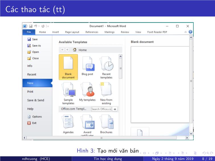 Bài giảng Tin học ứng dụng - Chương 3: Soạn thảo văn bản bằng MS Word - Nguyễn Đình Hoa Cương trang 8