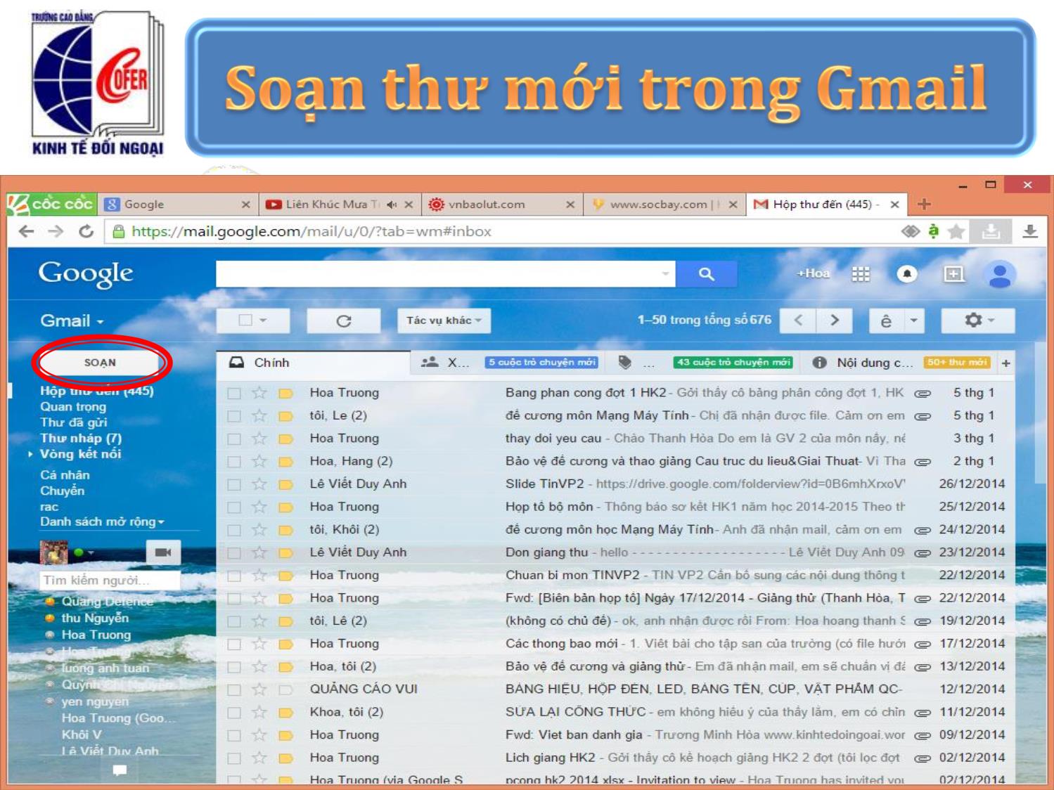 Bài giảng Tin học văn phòng - Chương 2: Sử dụng Email - Hoàng Thanh Hòa trang 10