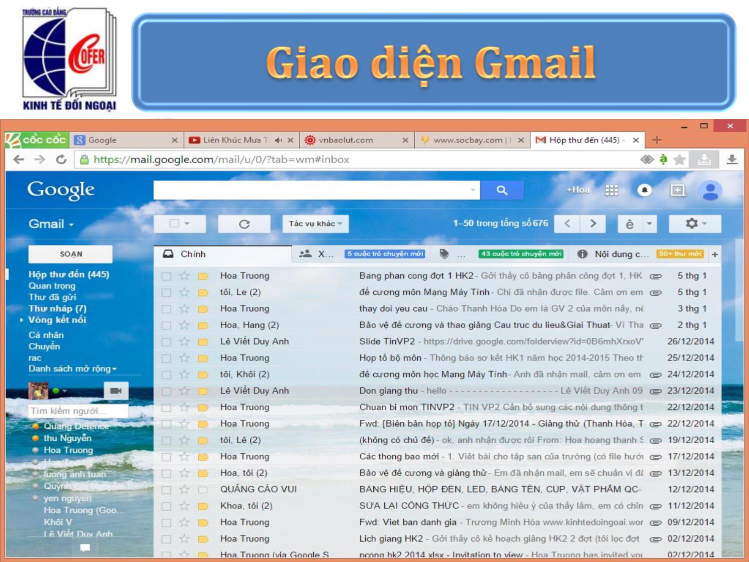 Bài giảng Tin học văn phòng - Chương 2: Sử dụng Email - Hoàng Thanh Hòa trang 7