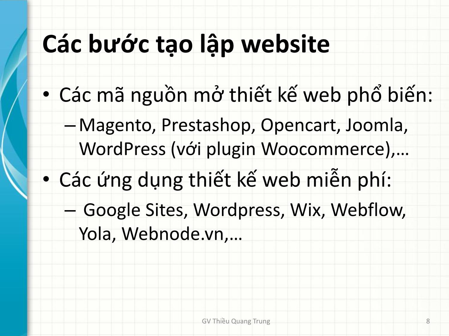 Bài giảng Tin học văn phòng 2 - Bài 5: Thiết kế Website Google Sites - Thiều Quang Trung trang 8