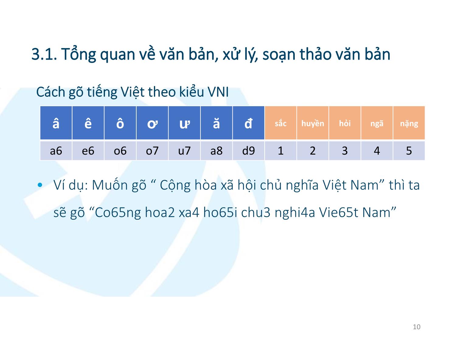 Bài giảng Ứng dụng công nghệ thông tin - Mô đun 3: Xử lý văn bản cơ bản - Lê Thanh Phúc trang 10