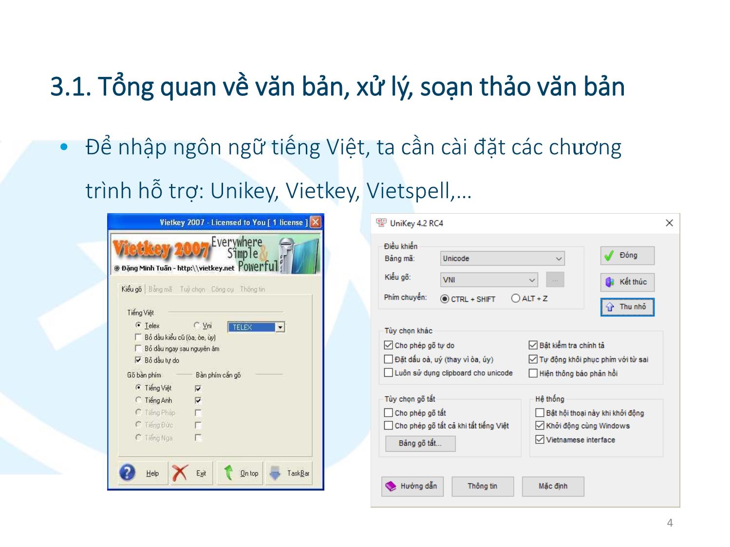 Bài giảng Ứng dụng công nghệ thông tin - Mô đun 3: Xử lý văn bản cơ bản - Lê Thanh Phúc trang 4