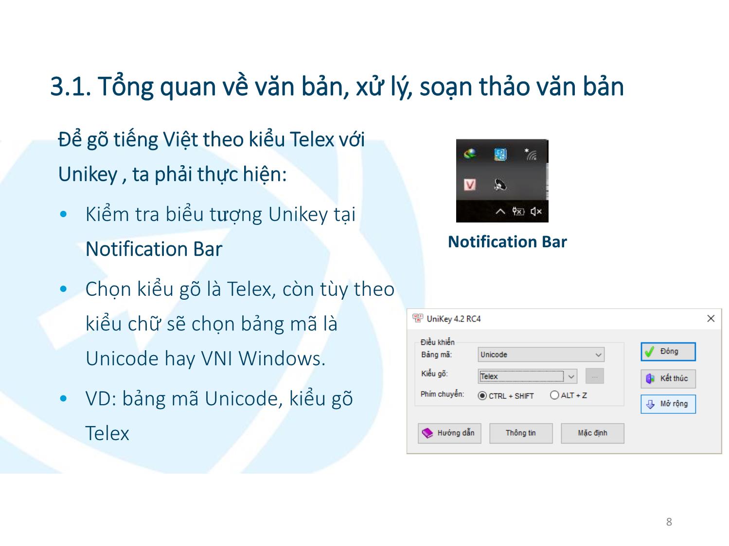 Bài giảng Ứng dụng công nghệ thông tin - Mô đun 3: Xử lý văn bản cơ bản - Lê Thanh Phúc trang 8