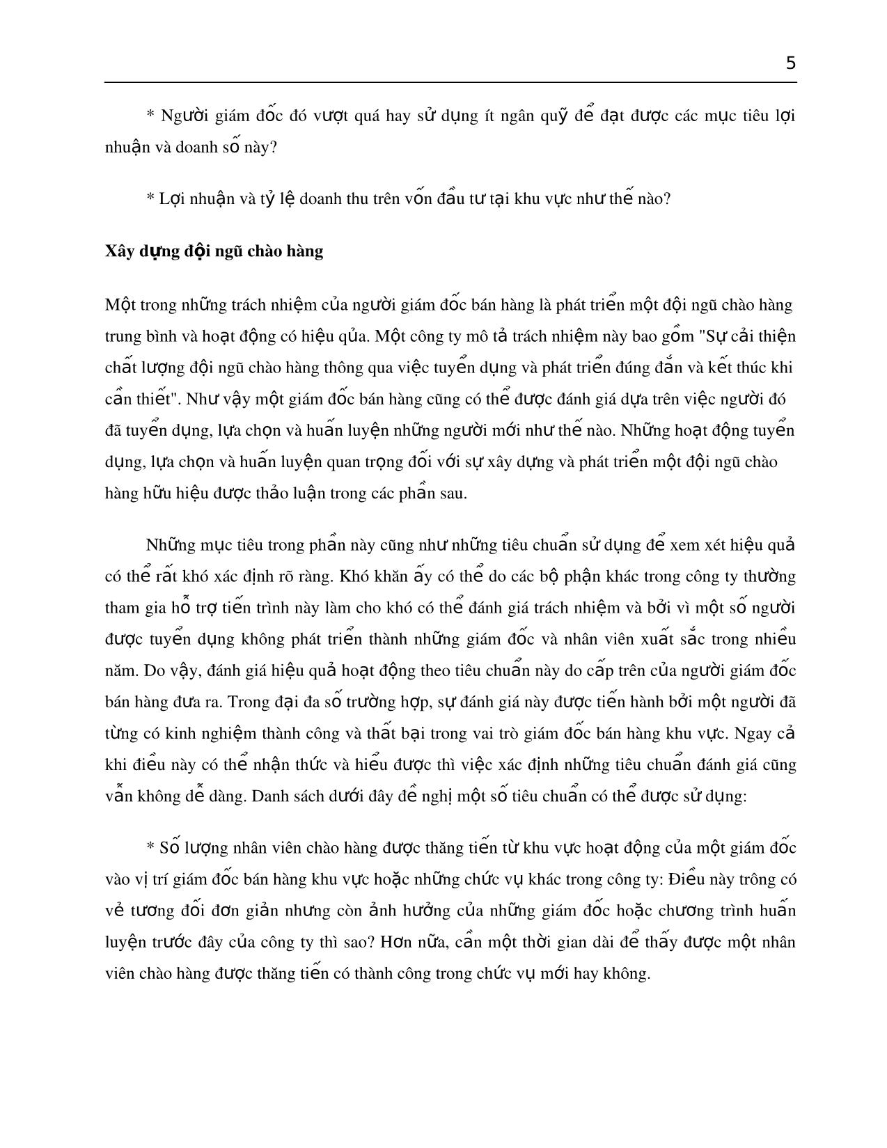 Tài liệu Phương pháp lựa chọng từ giám đốc bán hàng khu vực đến tổng giám đốc bán hàng trang 5