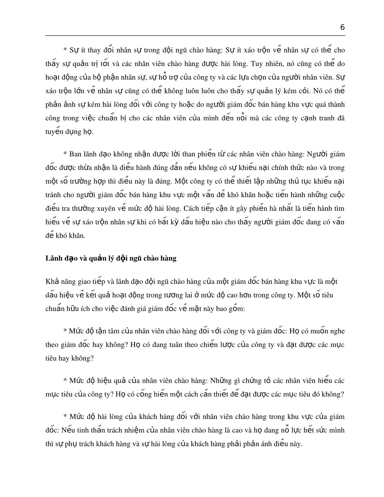 Tài liệu Phương pháp lựa chọng từ giám đốc bán hàng khu vực đến tổng giám đốc bán hàng trang 6