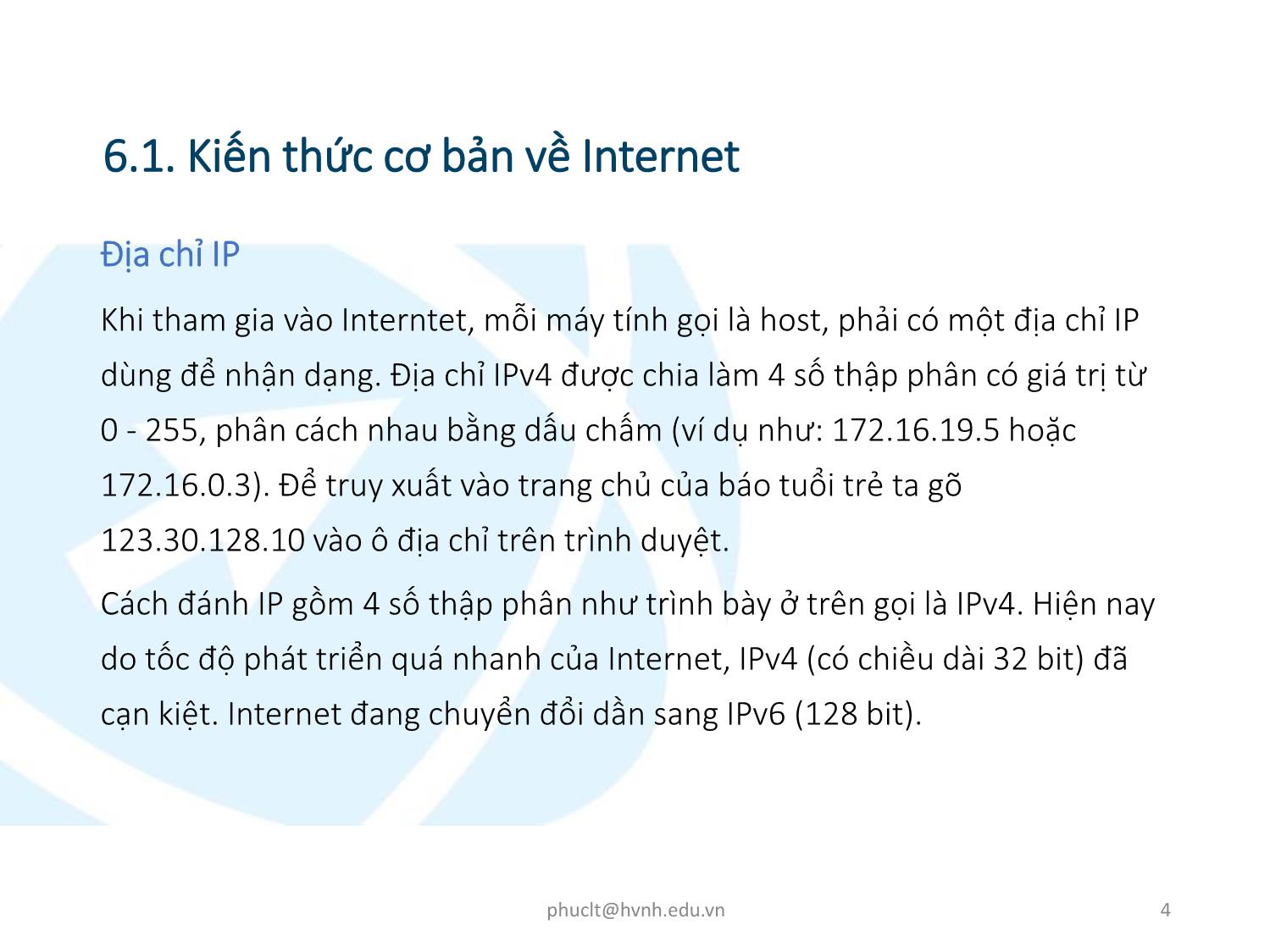 Bài giảng Ứng dụng công nghệ thông tin - Mô đun 6: Sử dụng Internet cơ bản - Lê Thanh Phúc trang 4