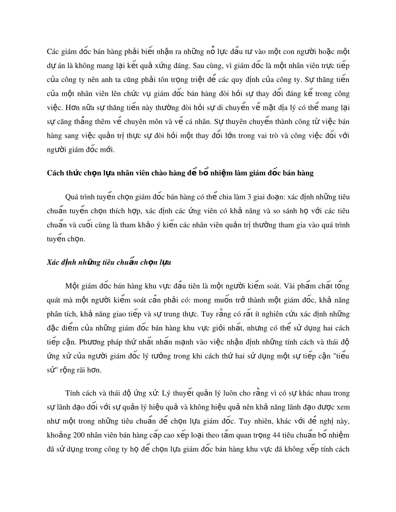 Tài liệu Phương thức lựa chọn từ nhân viên bán hàng đến giám đốc bán hàng khu vực trang 3