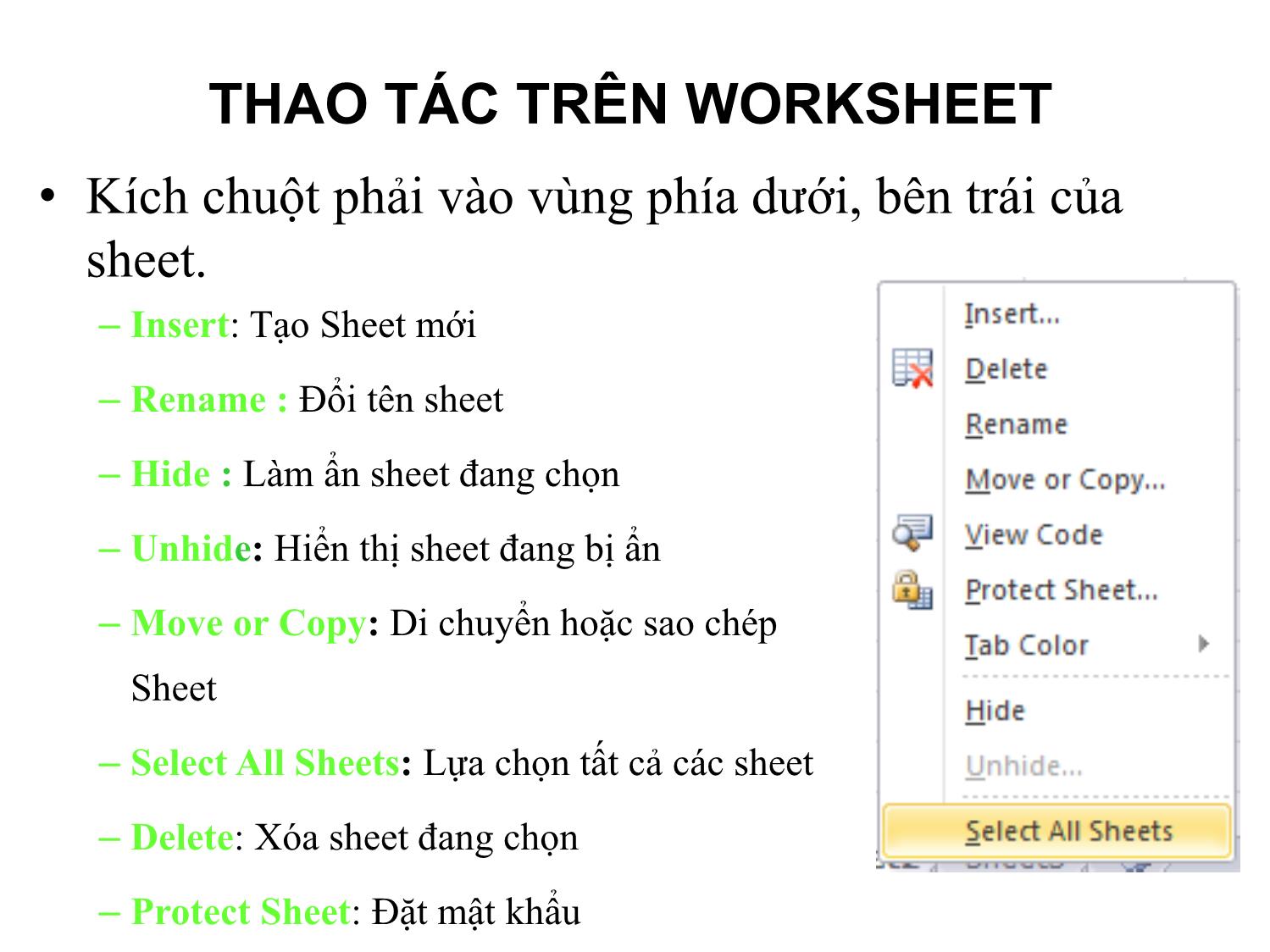 Bài giảng Tin học văn phòng - Bài 8: Thao tác với bảng tính trên Excel - Nguyễn Thị Phương Thảo trang 8