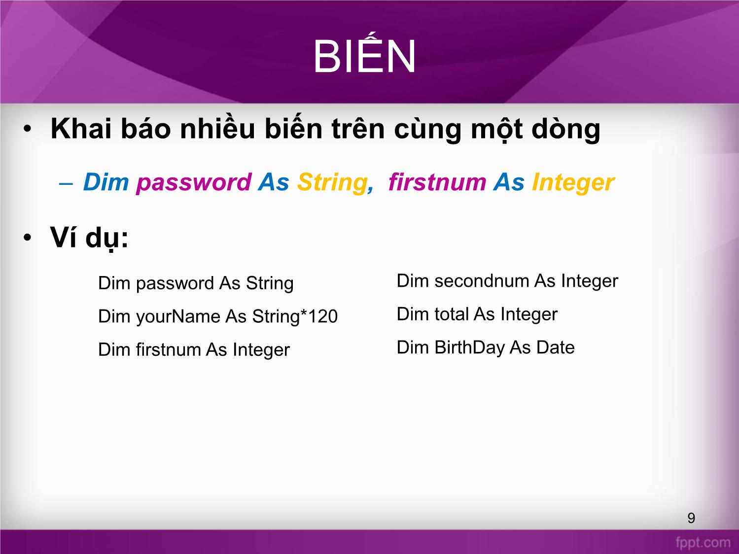 Bài giảng Tin học văn phòng - Bài 13: Lập trình VBA trong Excel - Nguyễn Thị Phương Thảo trang 9