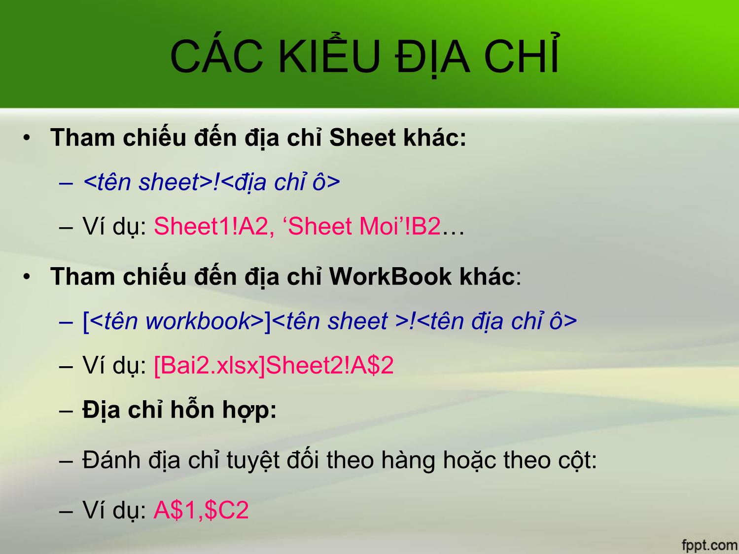 Bài giảng Tin học văn phòng - Bài 9+10: Các hàm trong Excel - Nguyễn Thị Phương Thảo trang 4