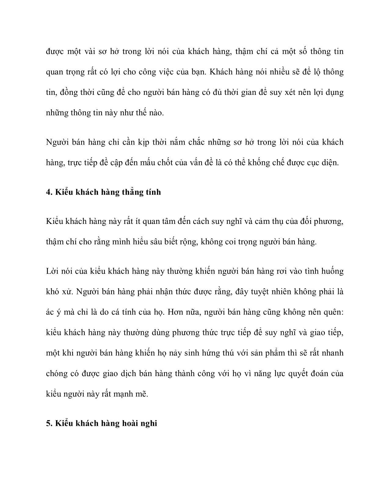 Tài liệu Sách lược ứng phó với 5 kiểu khách hàng - Dùng chi tiết nhỏ để công phá phòng tuyến tâm lý của khách hàng trang 4
