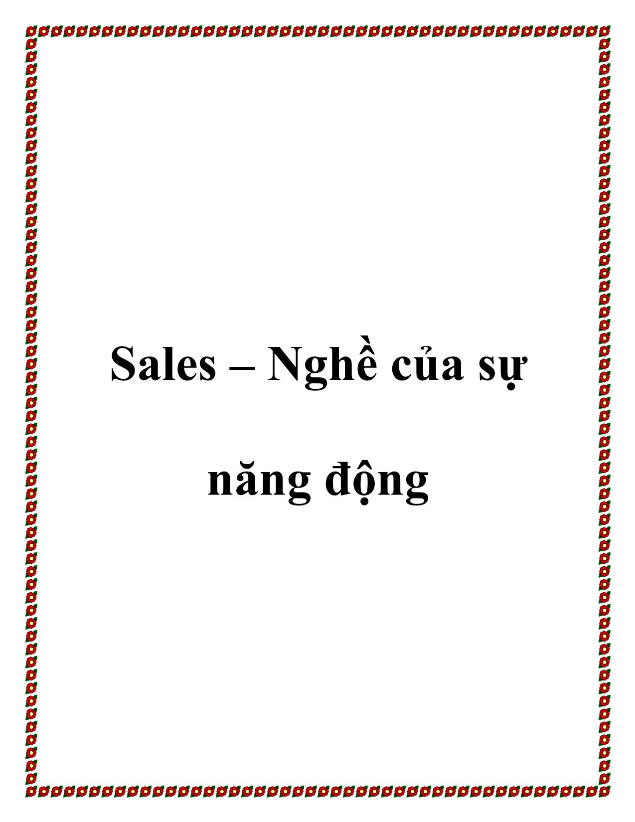 Tài liệu Sales – Nghề của sự năng động trang 1