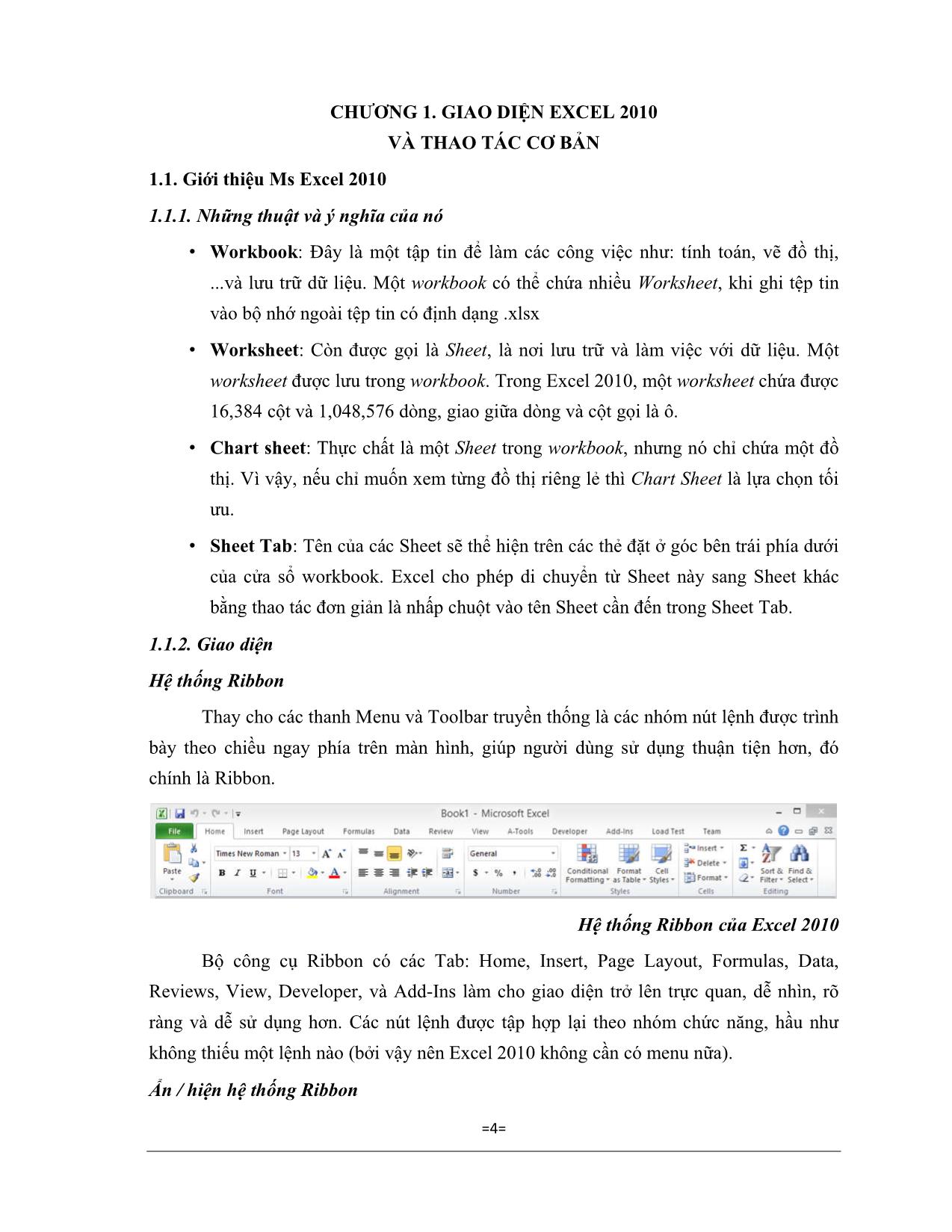 Giáo trình Excel căn bản trang 4