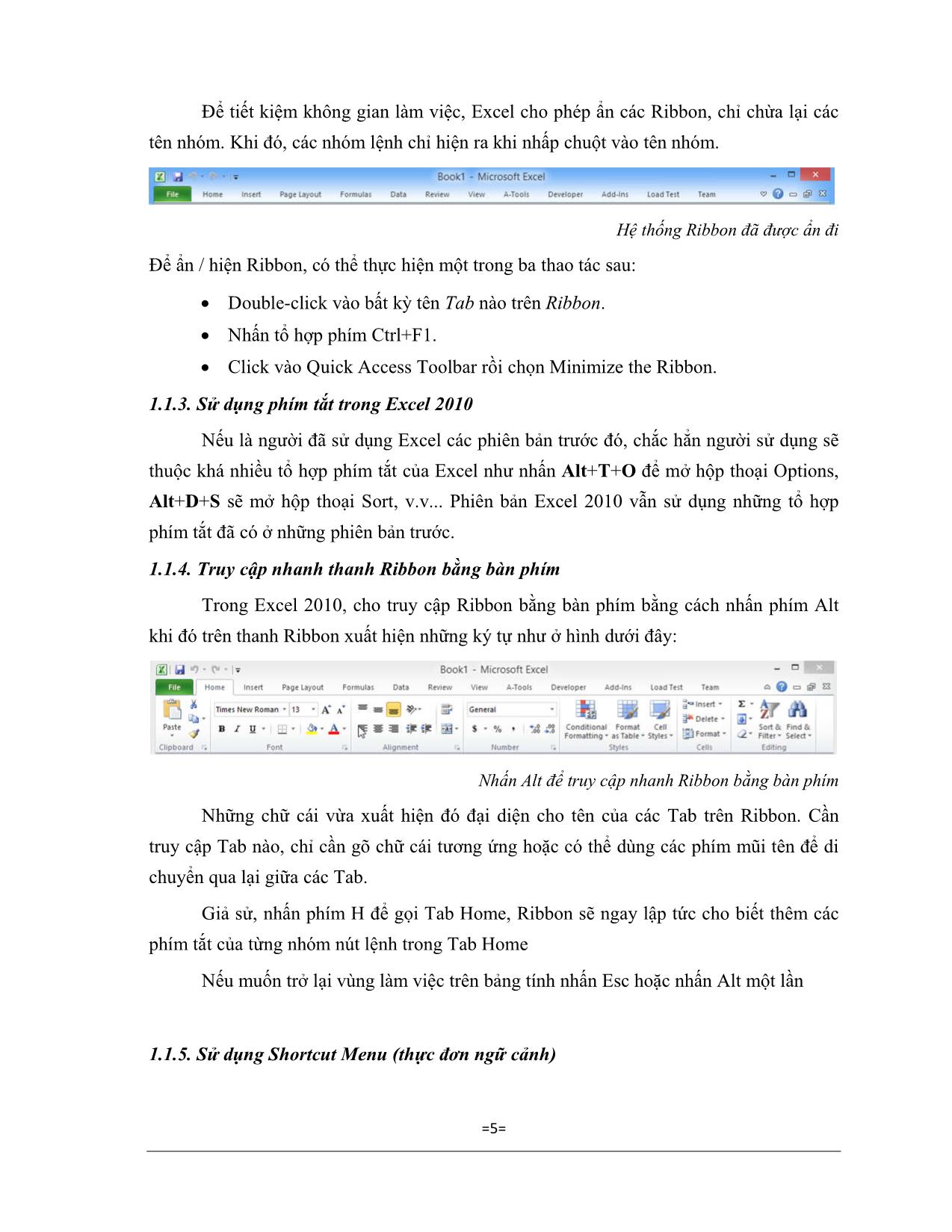 Giáo trình Excel căn bản trang 5