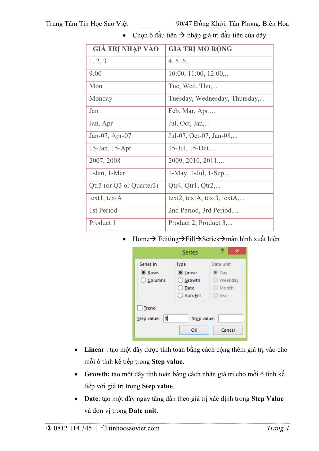 Giáo trình Chuyên đề Bảng tính Excel trang 6