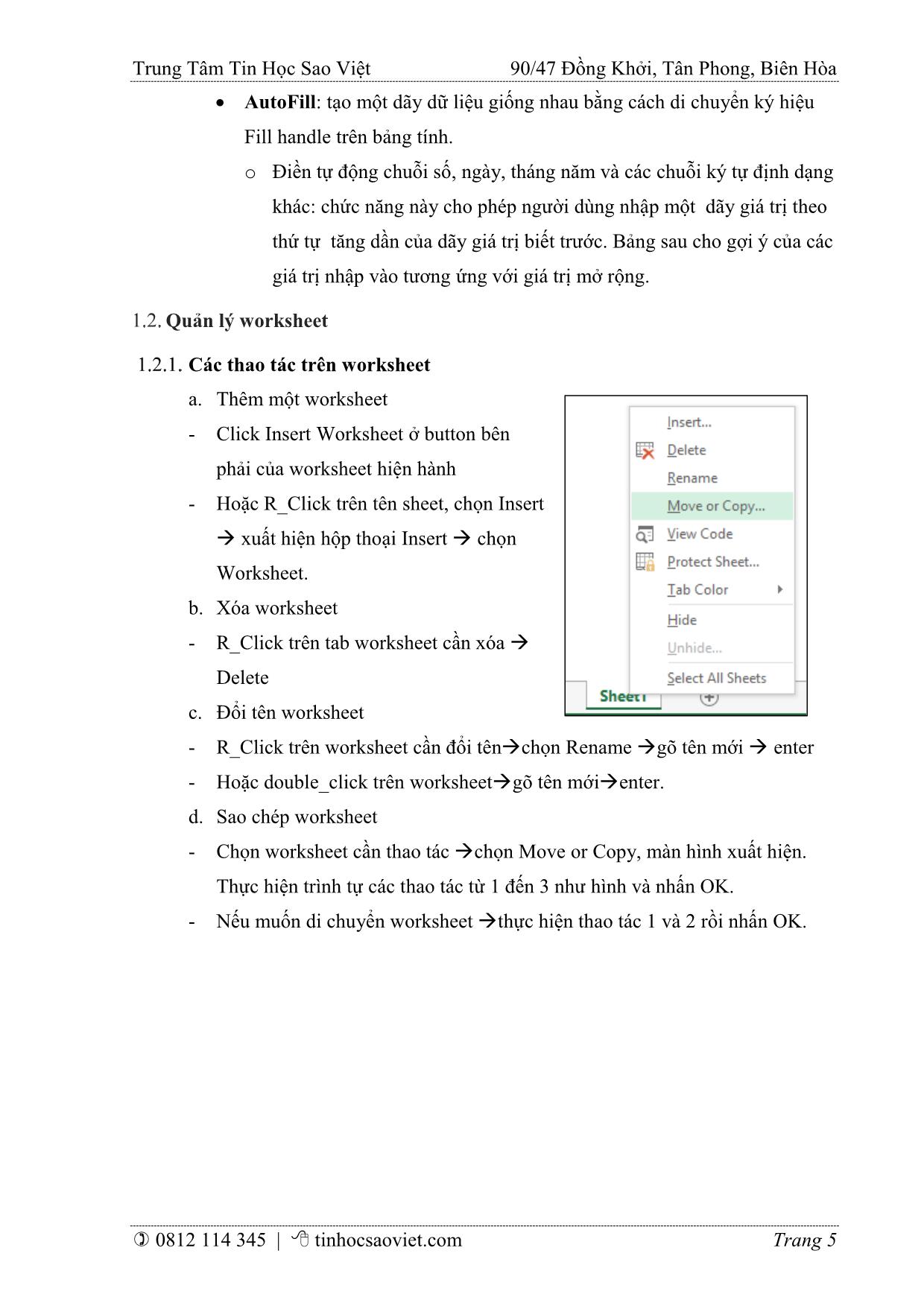 Giáo trình Chuyên đề Bảng tính Excel trang 7